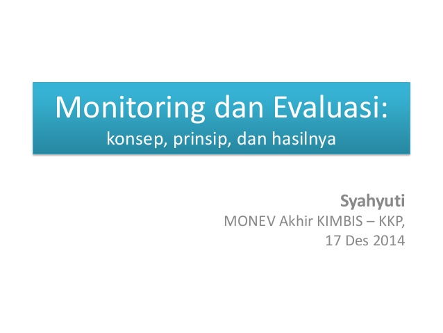 monitoring dan evaluasi program